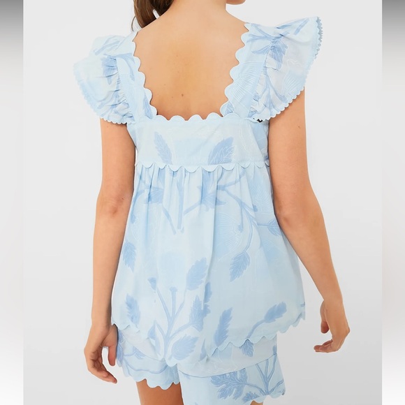 JULIET DUNN

Pale Blue Baby Doll Top with Bellflower Block Print - Picture 4 of 12